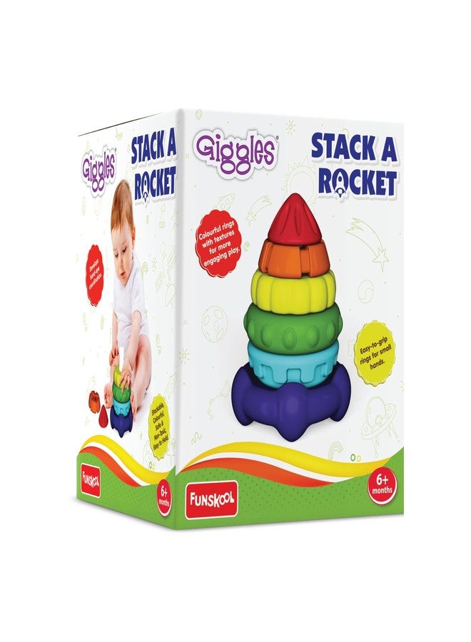 Giggles Funskool Stack A Rocket, Nesting & Stackable Textured Toy for Kids, Encourages Learning & Development, Fun Activity for Babies, Gift Set for Kid, Age 6+ Months - Image 1